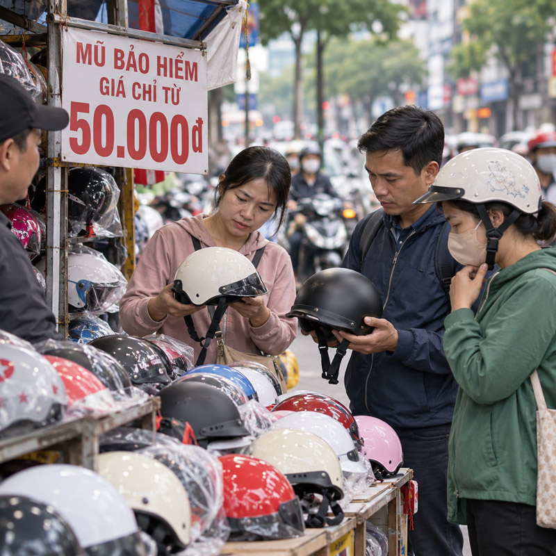 Nhu cầu mua mũ giá thật rẻ vẫn tồn tại