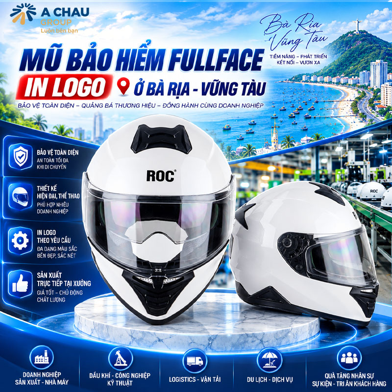 Mũ bảo hiểm fullface logo ở Bà Rịa Vũng Tàu