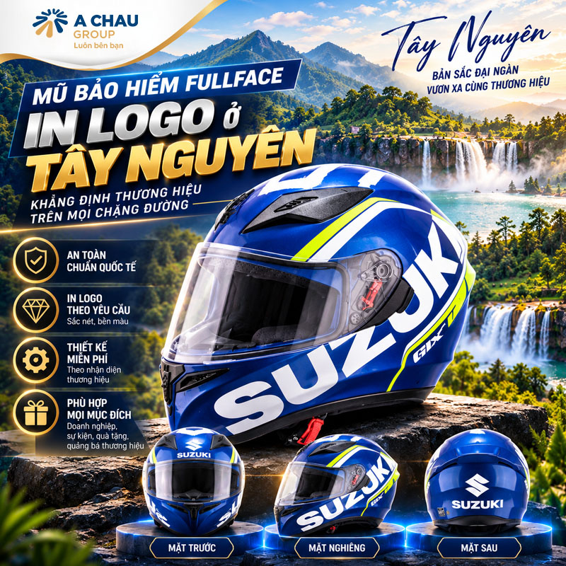 ACG sản xuất mũ bảo hiểm in logo ở Tây Nguyên theo yêu cầu 6 Mũ bảo hiểm fullface in logo ở Tây Nguyên