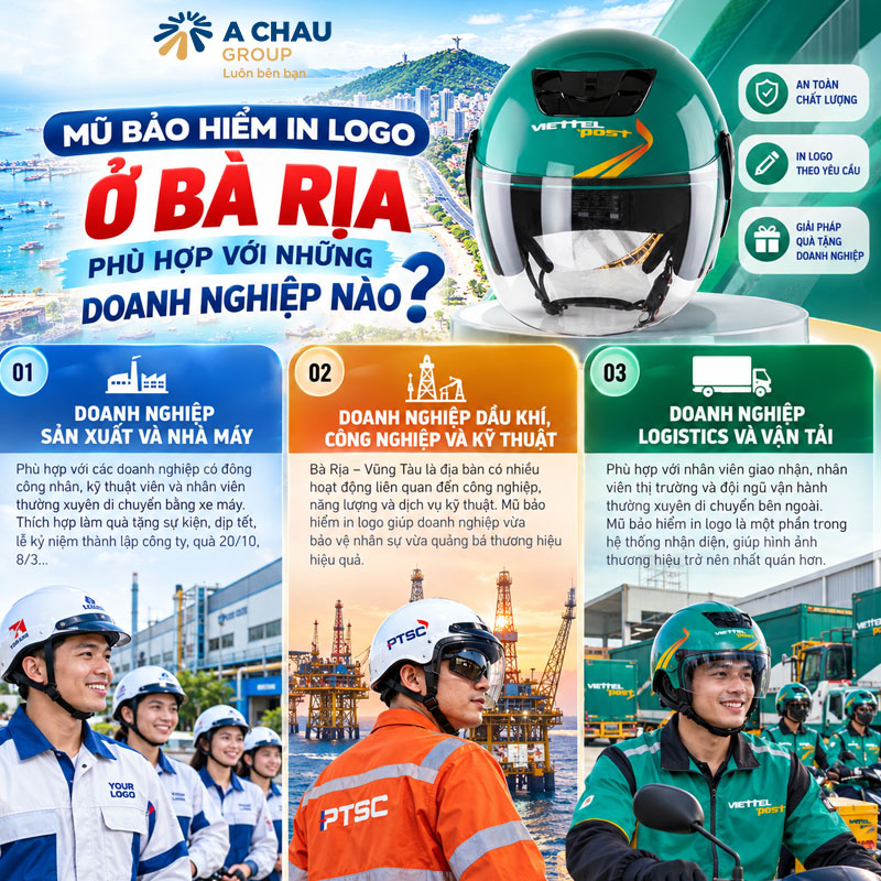 Mũ bảo hiểm in logo ở Bà Rịa phù hợp với những doanh nghiệp nào?