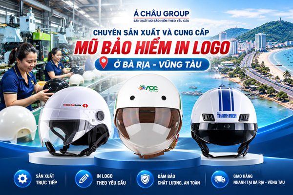 mũ bảo hiểm in logo ở Bà Rịa Vũng Tàu