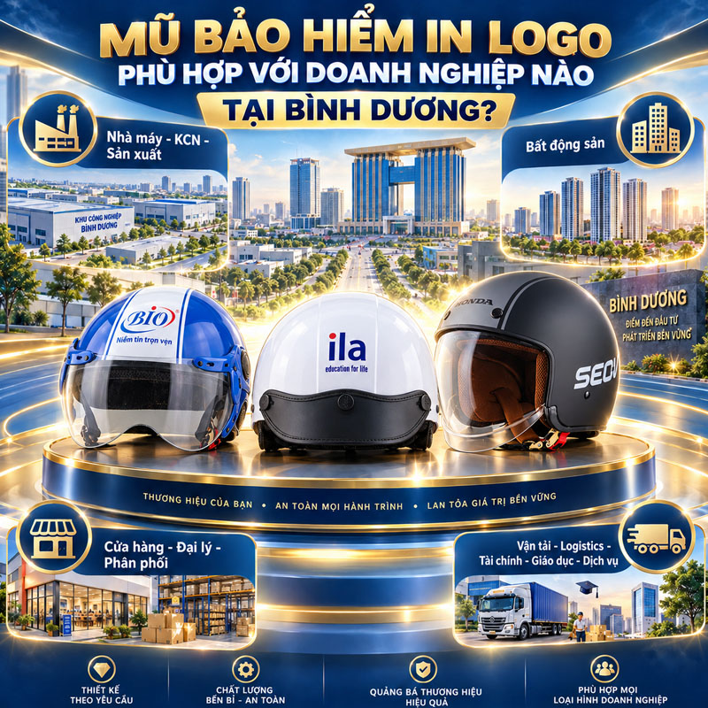 Mũ bảo hiểm in logo ở bình dương phù hợp với doanh nghiệp nào