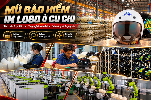 Mũ bảo hiểm in logo ở Củ Chi HCM theo yêu cầu, số lượng lớn
