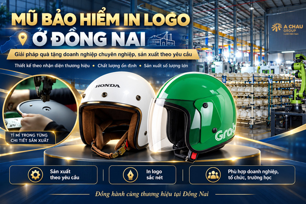Mũ bảo hiểm in logo ở Đồng Nai theo yêu cầu, số lượng lớn