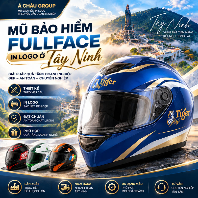 Chuyên cung cấp mũ bảo hiểm in logo ở Tây Ninh theo yêu cầu 4 Mũ bảo hiểm in logo ở Tây Ninh dòng mũ fullface