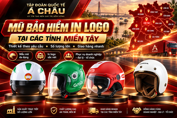 Sản xuất mũ bảo hiểm in logo ở các tỉnh Miền Tây theo yêu cầu