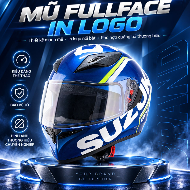 Mũ fullface in logo