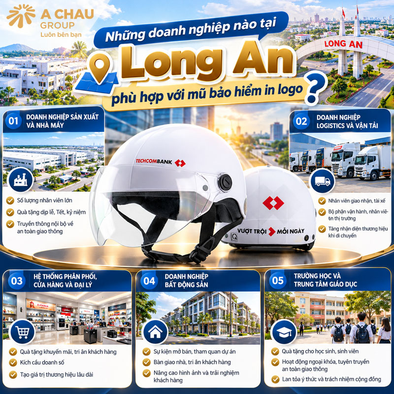 Những doanh nghiệp nên sử dụng mũ bảo hiểm in logo ở Long An