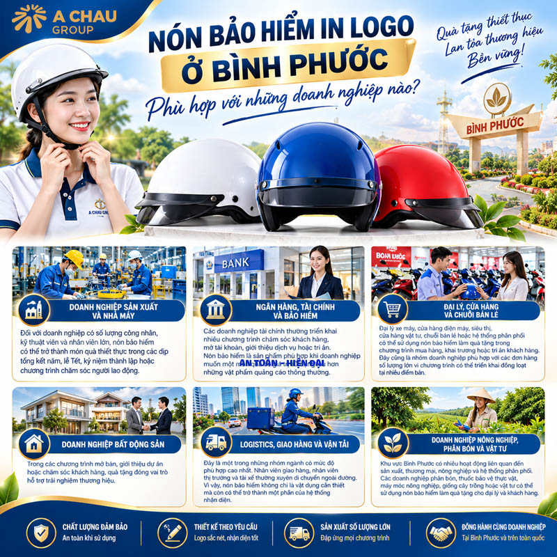 Nón bảo hiểm in logo ở bình phước phù hợp với những doanh nghiệp nào?