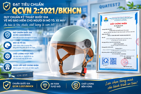Tiêu chuẩn QCVN 2:2021/BKHCN đối với mũ bảo hiểm
