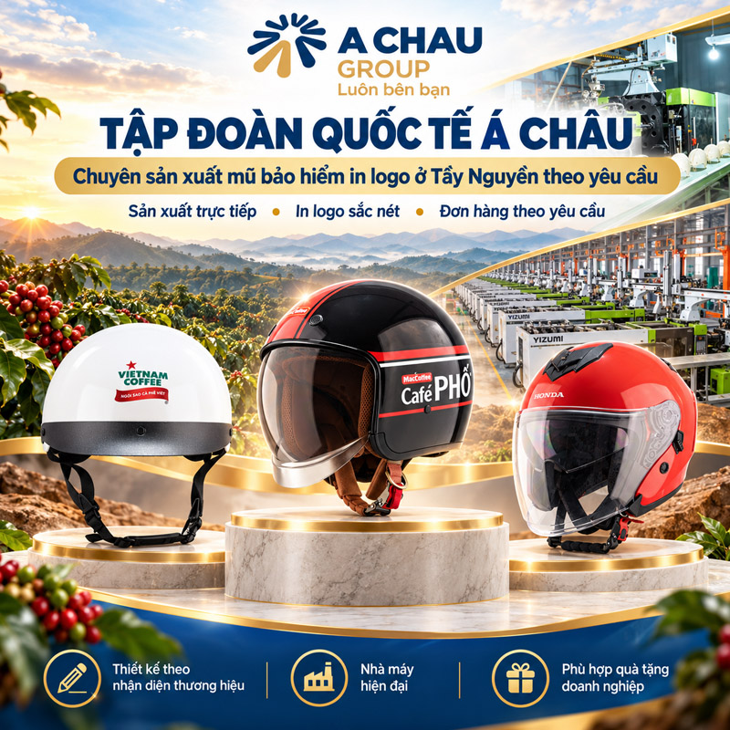 ACG sản xuất mũ bảo hiểm in logo ở Tây Nguyên theo yêu cầu 3 Á Châu Group chuyên sản xuất mũ bảo hiểm in logo ở Tây Nguyên theo yêu cầu
